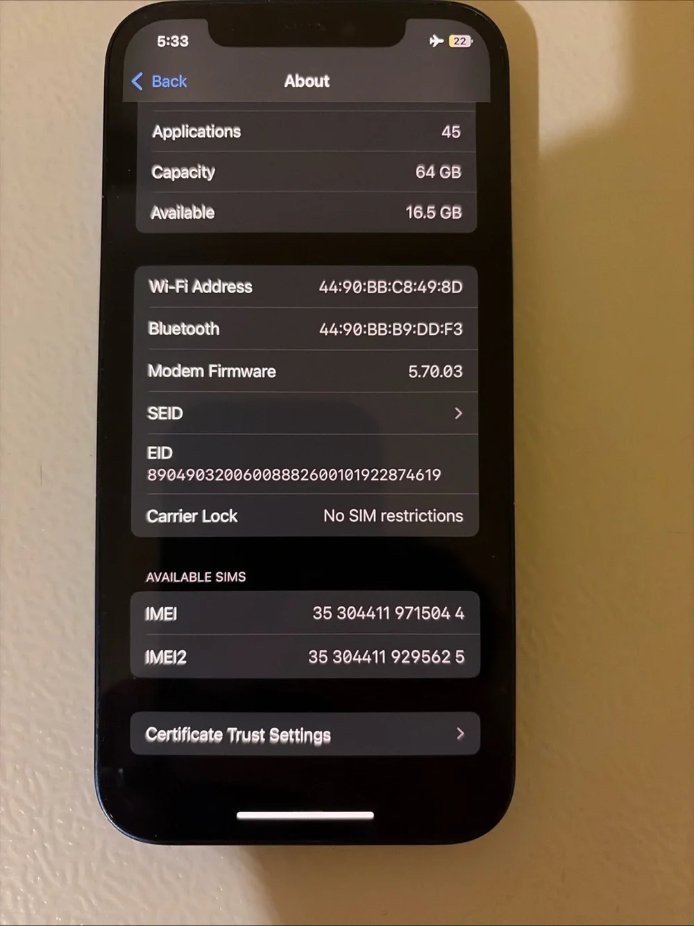 Apple IPhone 12 Unlocked 64gb Blue